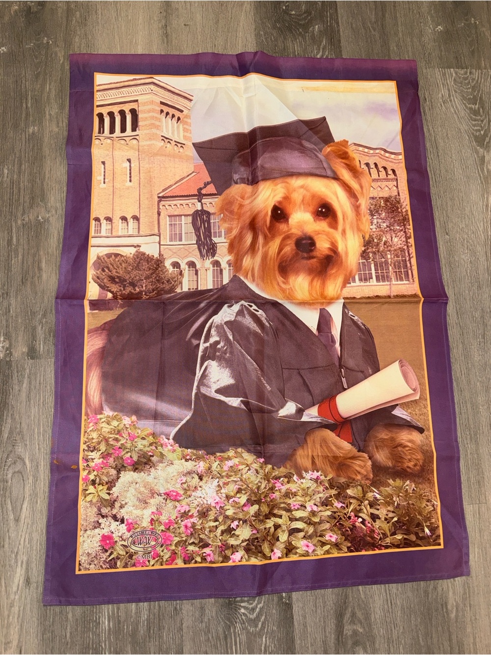 Vintage Willabee & Ward Yorkshire Terrier yard flag
